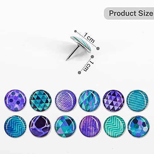 Decorative Creative Fashion Steel Push Pins For Bulletin Board,Cork Boards Or Photos Wall, Maps 84 Pcs (Purple Geometric Watercolor) #TOP5