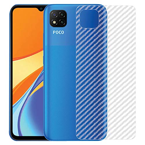 Image of Compatible with Redmi Poco C3 Back Screen Protective Film Carbon Fiber Skin Transparent Screen Guard Sticker