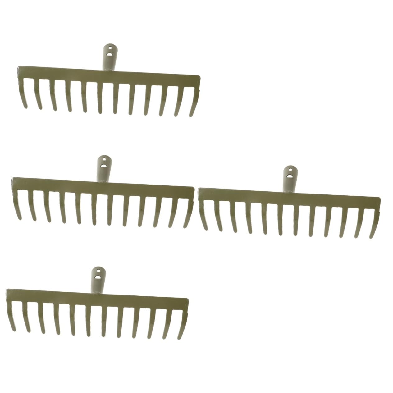 SHINEOFI 2 Piezas rastrillo de jardín Deber púas Inoxidable Gardening Pesado pequeño Herramientas rastrillos para césped rastrillo de Mano de jardinería Acero Carbono Green