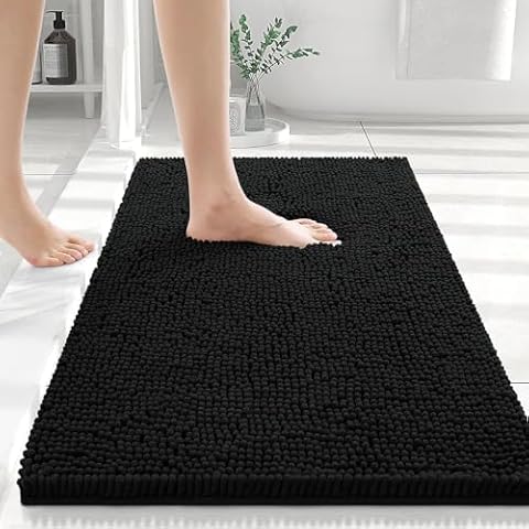 Smiry Chenille Non-Slip Bath Mat, 40 x 60 cm Cover