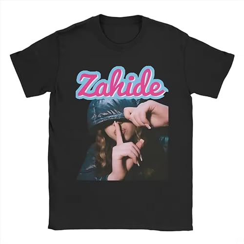 Zahide Bootleg Sportlich Creative Pure Cotton T Shirts Black 3XL