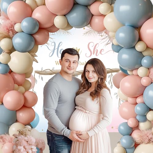 Fondo Fotográfico Baby Shower Gender Reveal 7x5ft Azul/Rosa miniatura 4
