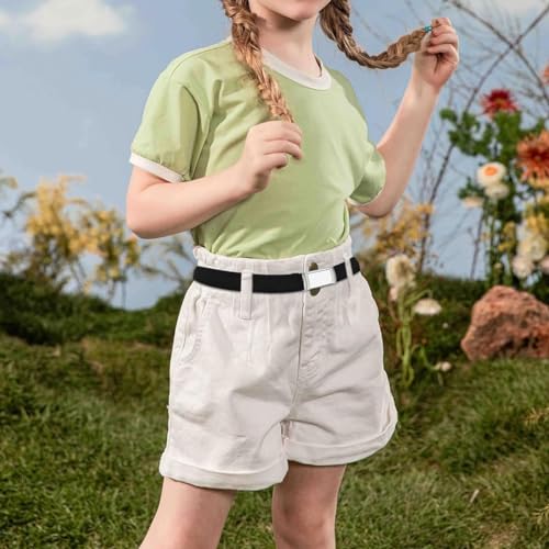 Image of GUSTAVE 2pcs Belt for Kids, Stretchy Kids Belt for Boys Girls, Fashion Adjustable Waist Belts, Elastic Silver Buckle Child Toddler Belts