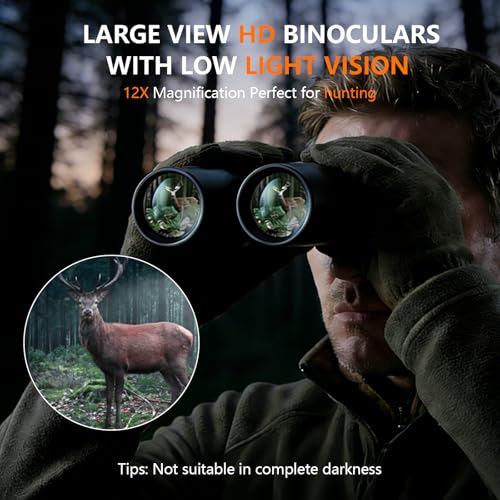 Binoculares 12x42 HD impermeables con prisma BAK4 miniatura 4