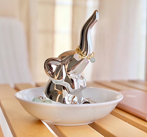 Image of PUDDING CABIN Elephant Gift for Women - Elephant Trinket Dish for Rings Earrings Organizer - Elephant Decor for Women Girls Her Friends Birthday Valentine's Day Xmas Gifts