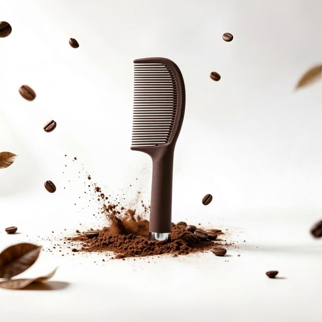 Peine redondeado antiestático de café para desenredar miniatura 1