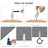 KINGLAKE Screw in Hooks, 12 Pcs Q Hanger Hooks for Outdoor Christmas String Light, Safety Buckle, Fence Celling Black Screw Hook for Wood Wall Hanging Fairy Lights Plants Bird Feeders Cups - Image 4