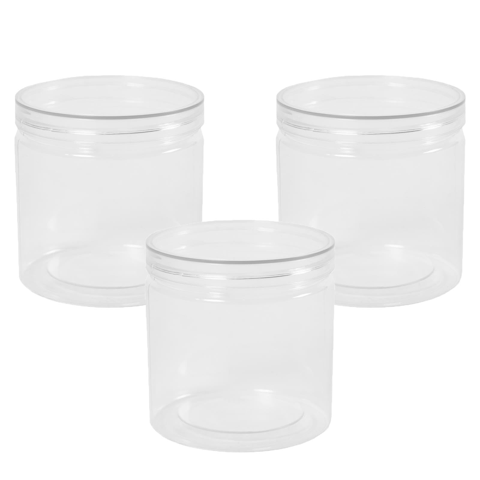 OHS 3 X Storage Jar Round Plastic Food Organiser Tea Coffee Sugar HolderSmall from B&Q