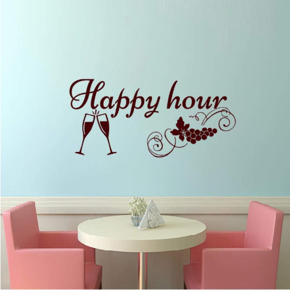 Happy Hour Weinglas Wandaufkleber Pvc Beweglicher Künstler Home