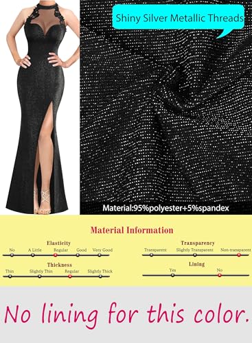 Image of VFSHOW Womens Formal Sexy Halter High Slit Prom Wedding Guest Maxi Dress 2023 Illusion Sweetheart Neckline Evening Long Gown