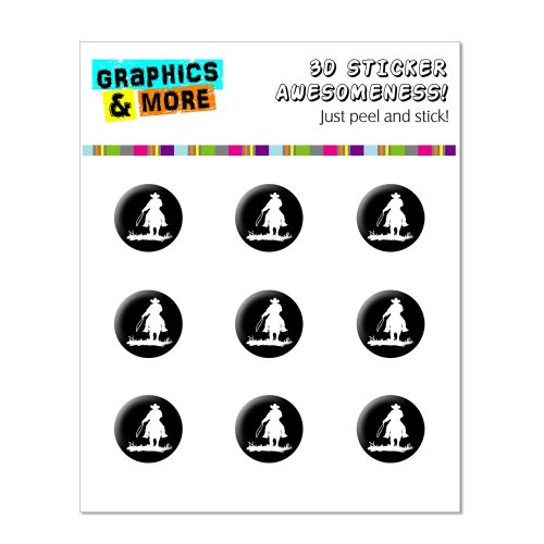 Graphics and More Pegatinas para botón de Inicio de Cowboy Rancher Lasso para Apple iPhone 4/4S/5/5C/5S, iPad, iPod Touch, Embalaje no Comercial, Transparente