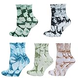 Bienvenu Kids Socks Tie Dye Socks for Boys Girls, Funny Cute Dress Novelty Socks, Soft Cotton Crew Socks Children Socks 5 Pairs, Black Blue