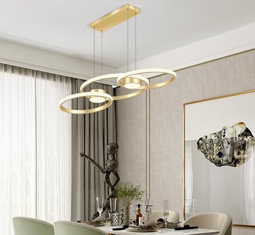 Lustre Pendente Luminária de Led Com 3 Anéis Moderno 60W