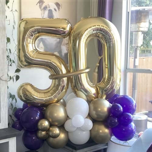Image of Champagne Gold 9 Balloon Number,40 Inch Light Gold 9 Balloons Big Foil Mylar Helium Number 9 Balloon for Birthday Party Anniversary Decorations