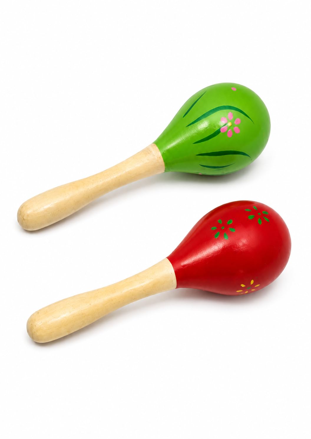 Wooden Maraca Shaker Hand-Painted Floral 21 cm(Pack of 2) | Percussion Instrument, Comfortable Grip Handle, Kids & Adults, Music & Dance Use, Lightweight 50g-image-33