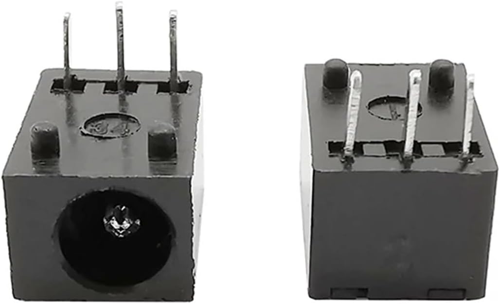 10Pcs DC-003 3.5mm x 1.3mm DC Power Supply Jack Socket 3 Pin Connector 3.5 * 1.3mm Panel Mount Adapter DC003 Black
