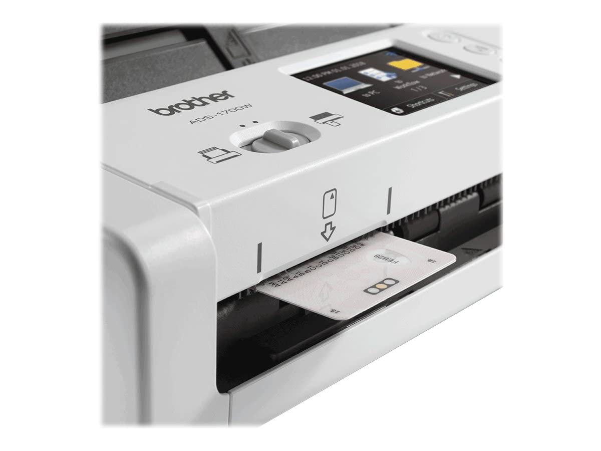 Brother Escáner de documentos compacto e inteligente ADS-1700W | Alimentador de documentos | Escaneo automático | Wi-Fi/Wi-Fi Direct