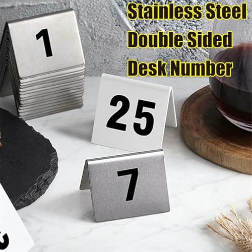 Numéro de table numérique double côté en métal pour bars et buffets