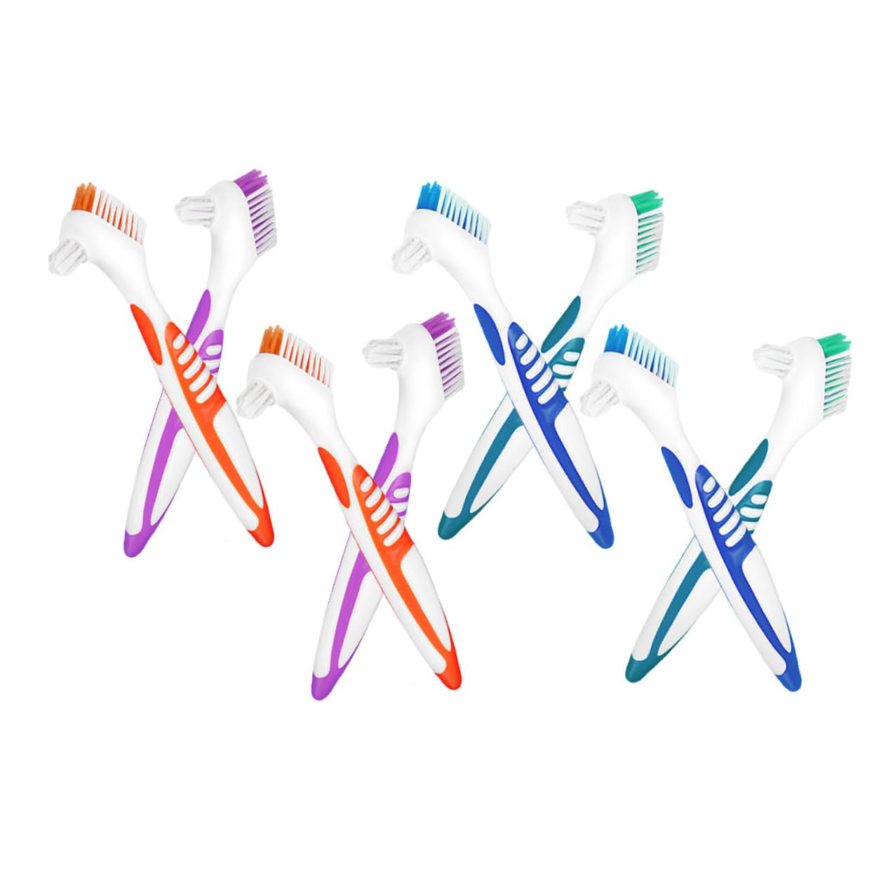 MAGICLULU 5 Sätze Zahnbürsten Reinigungsbürste Für Und Erwachsene UV Zahnbürste Doppelzahnfleisch Zahnbürste Künstliche Zähne Zahnprothesenbürste Zahnbürsten Für 8 Stück * 5