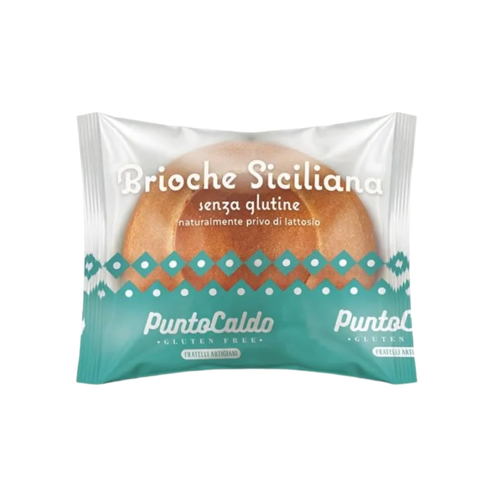 Tesori di Sicilia – Brioche Siciliana Senza Glutine 80g (Confezione da 16 pezzi) – Naturalmente Priva di Lattosio, Senza Conservanti