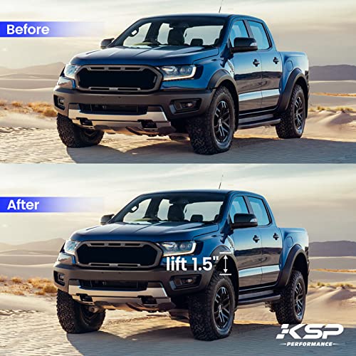 Image of KSP 1.5 inch F150 Leveling Kits, 1.5in Front Strut Spacers Compatible with F-150 2004-2026 Expedition 2003-2018 Lincoln Mark LT 2005-2008, 1-1 /2inch Suspension Level Kit (Package of 2pcs Black)