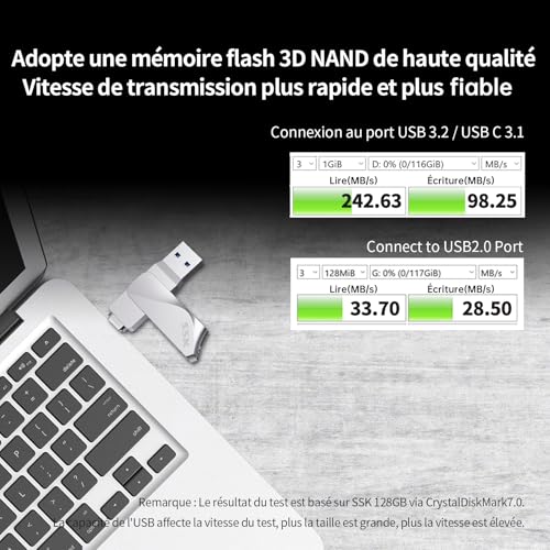 Clé usb3.2 double connectique pour libérer de l'espace Android
