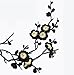 Two Asian Cherry Blossom Sakura Flower Iron on Embroidered Appliques Patch Japanese Chinese (Black,Gold)
