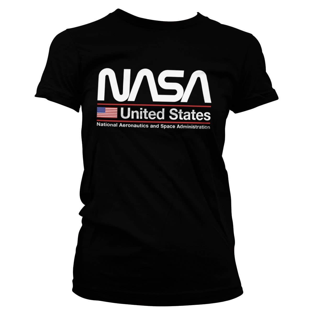 Nasa Women's Black Officially Licensed United States T-Shirt (Black), M