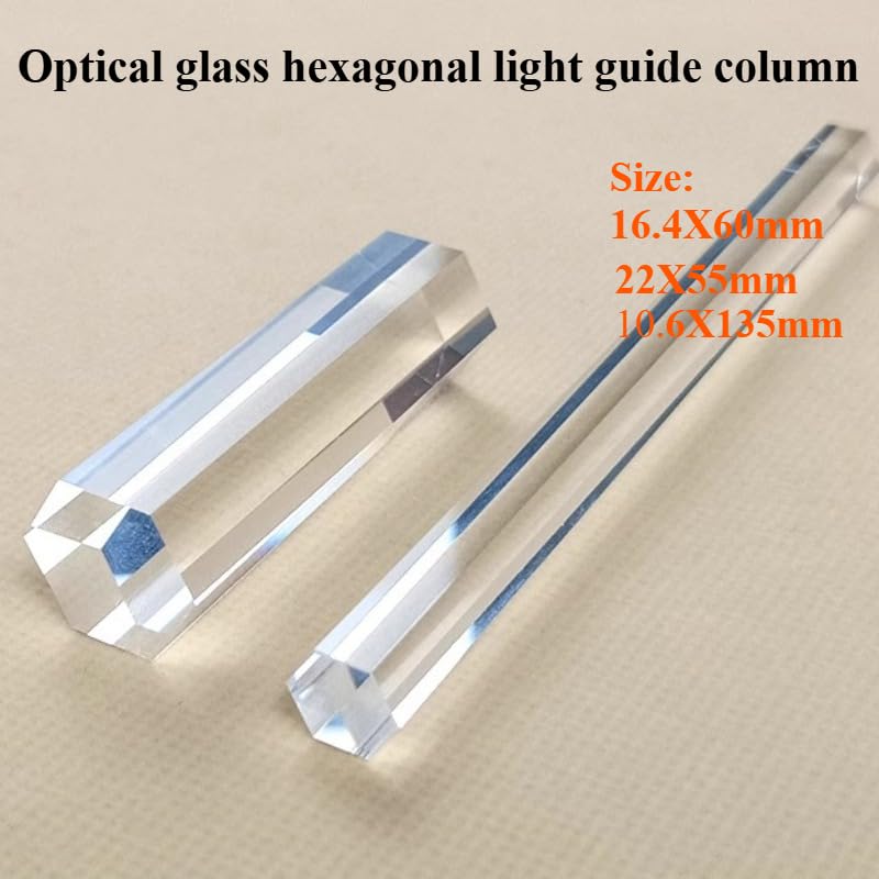 1PC 16.4X60mm 22X55mm 10.6X135mm Prism Light Guide Column Hexagonal Prism Physics Science Experiment Beam Splitting Prism(22X55mm)