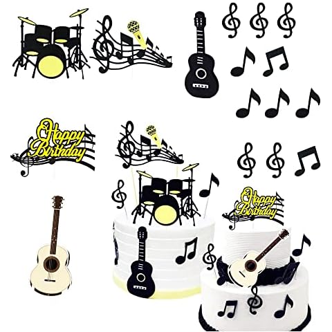 32 Pieces Rock Star Birthday Cake Toppers Cover