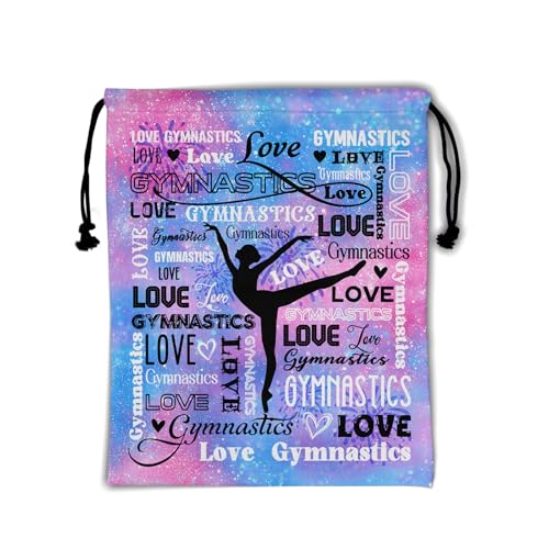 Giwawa Bolsa de mão de ginástica personalizada rosa azul bolsa com cordão para ginástica amor
