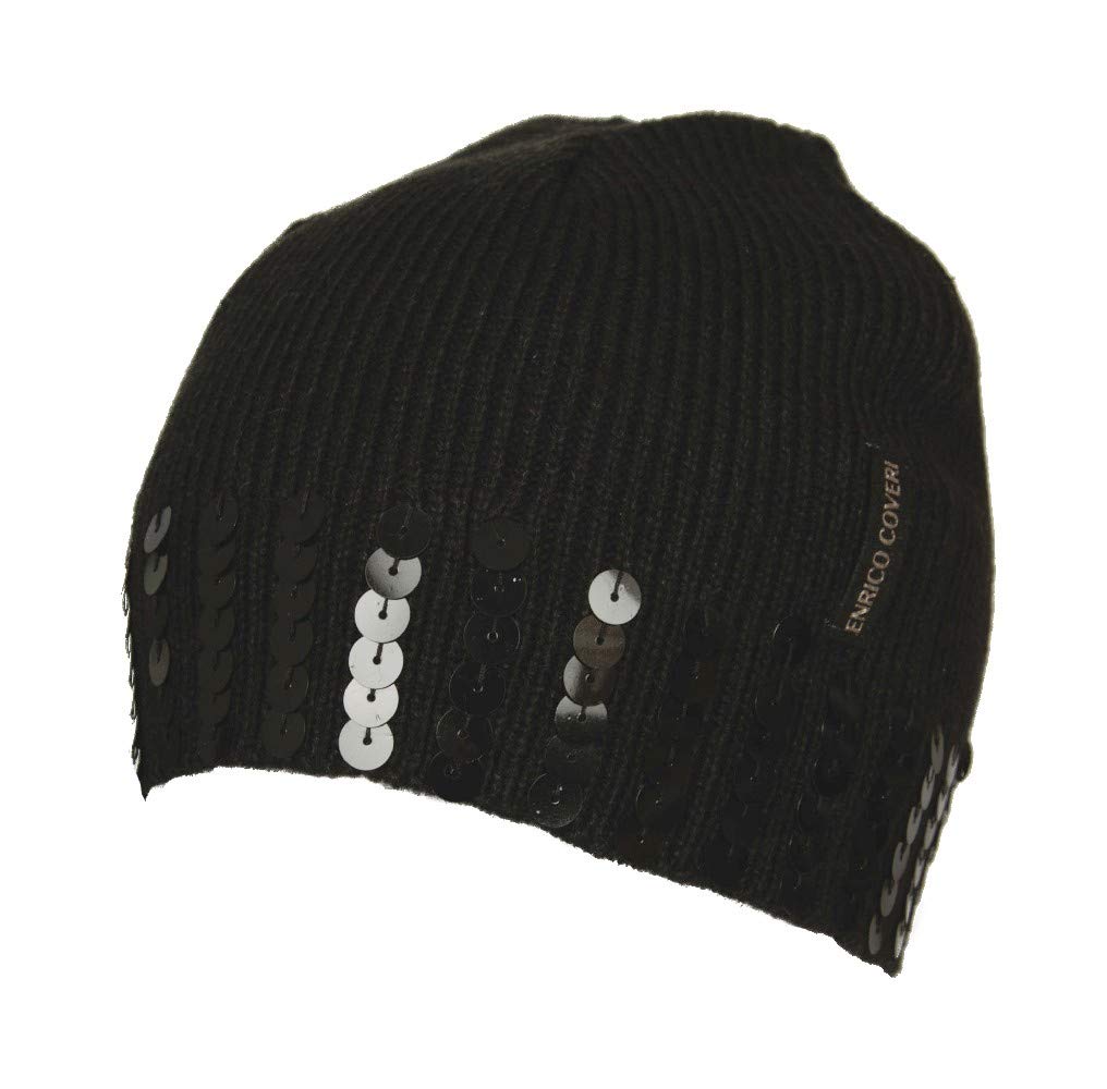 Enrico Coveri Hat Cap Beret Bonnet Item MC1332 Made in Italy, Nero, One Size