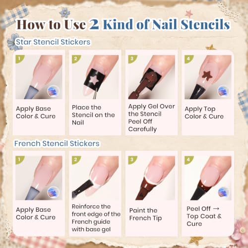Image of Beetles Gel Polish Set - That Girl Routine 6 Colors for Back to School Nail | Fall Nail Art with 2-In-1 Nail Art Pen, Star & French Nail Stickers, Soak-Off UV LED, Long-Lasting for Salon, DIY Manicures
