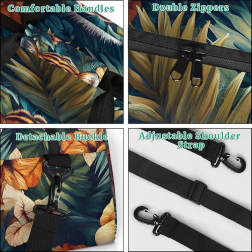 Tiger in The Forest Personalized Duffel Bag Weekend Overnight Travel Bag Sports Waterproof Gym Bag Lightweight Dance Bag4