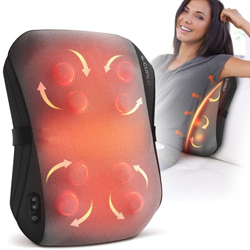 Image of CuPiLo Shiatsu Back Massager with Heat, FSA Eligible HSA, 8 Rotating Nodes