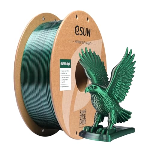eSUN Silk Dual-Color PLA Filament 1KG, Co-Extrusion Silk PLA, Black Green