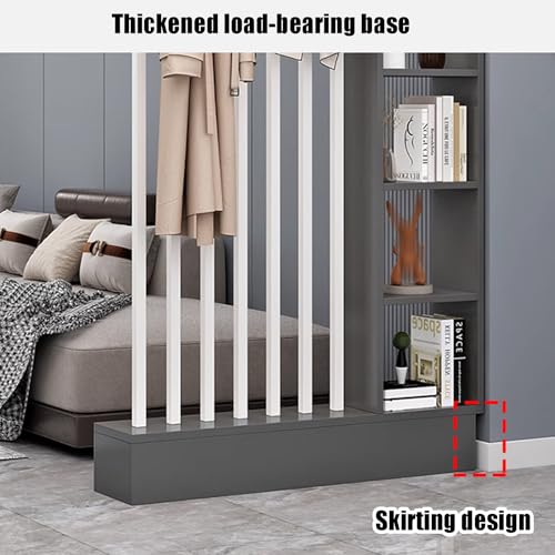 Snaweo Trennwand-Sule fr den Eingangsbereich, Raumteiler aus Holz vom Boden bis zur Decke, Paravent Raumteiler, vielseitig einsetzbar, for Teehäuser, Cafés, Hotels und Studentenwohnheime(Wood color+bl