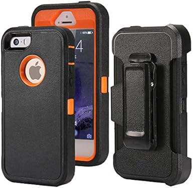 Amazon Com Defense Case For Iphone 5 5s Iphone Se 16 Edtion Impact Screen Protector Heavy Duty Drop Protection Tough Rugged Tpu Hybrid Hard Shell Case For Iphone Se 5s Black Orange Cell Phones