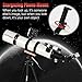 90mm Aperture 600mm AZ Mount Refractor Telescope for Adults High Powered,CUYUKU Telescopes for Adults Astronomy,Telescopio Profesional,Simple to Install and Easy to Operate