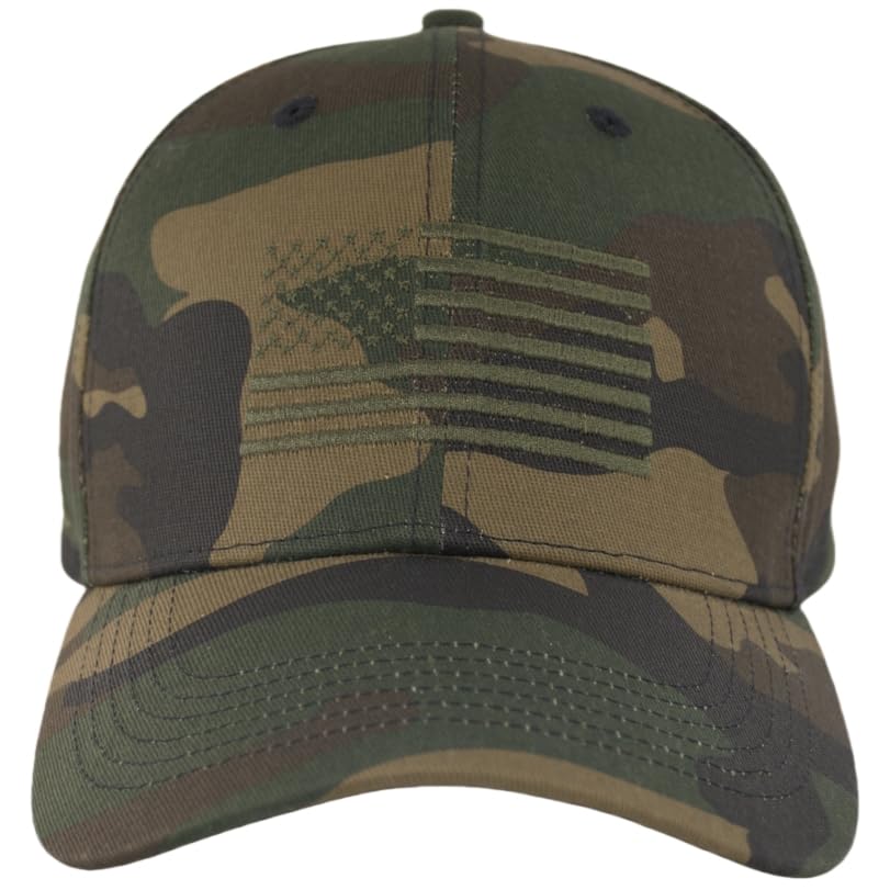 Image of American Flag Baseball Hat - XL, XXL, 3XL Plus /Regular Size Men's Cotton Structured Patriotic Ball Cap