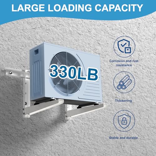 Image of Mini Split Wall Mounting Bracket for 9000 Btu to 18000 Btu Outdoor Ductless Mini Split Air Conditioner AC Heat Pump System, Heavy Duty AC Support Bracket for Outside, Hold Up to 330 lbs