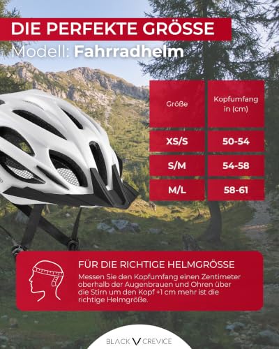 Black Crevice Erwachsenen Fahrradhelm, weiß, XS/S (50-54cm)… – Ansicht 5