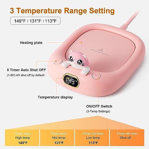 Smart Coffee Mug Beverage Warmer + Cat Mug Set - Image 3