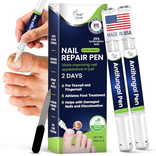 Footcure Antifungal Nail Treatment Pen – Extra Strength Toenail Fungus Treatment, 25% Undecylenic Acid for Toenails & Fingernails, Nail Fungus Repair Pen with Tea Tree & Oregano Oil, Made in USA