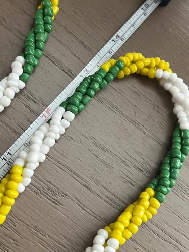Generic CHAVARIOS 14 inches San Judas Tadeo torsal necklace 1 piece, Green, white, yellow4