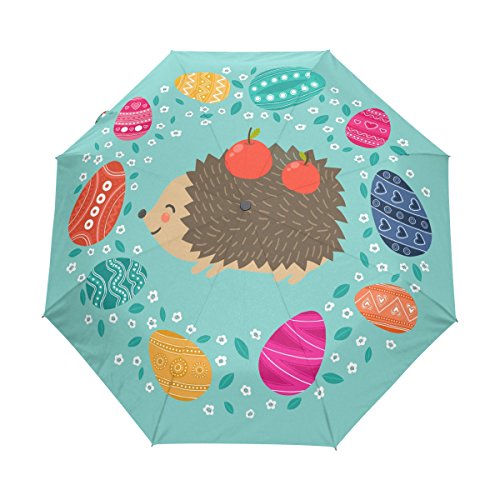Huevo De Erizo Paraguas Plegable Hombre Automático Abrir y Cerrar Antiviento Protección UV Ligero Compacto Paraguas para Viajes Playa Mujeres Niños Niñas