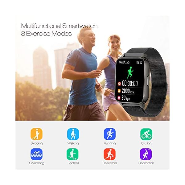 Smart Watch for Android Phones and iOS, Fitness Tracker with All-Day Heart Rate Monitor, Sleep Tracker, Message Call…