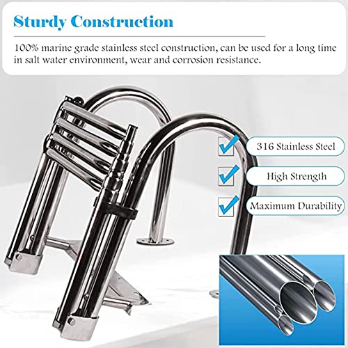 Escalera para Bote Acero Inoxidable 4 Peldaños Plegable miniatura 5