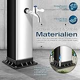 tillvex Solardusche 40 Liter inkl. Schutzhaube | Solar Garten-dusche warmes Wasser | Pooldusche Camping | ohne Stromanschluss | mit Wasserhahn und Regenduschkopf | Gartenschlauch-Anschluss