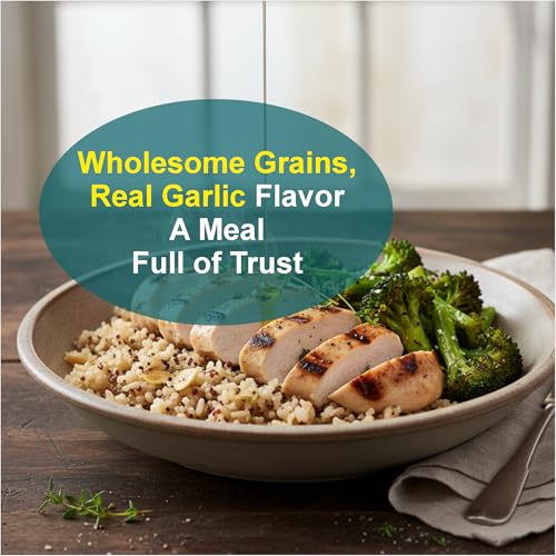 Image of Reganic Organic Brown Rice with Quinoa & Garlic Pouch, USDA Organic, Nutty & Wholesome Blend, 100% Recyclable Pouch, 10g Protein, 6g Fiber, Ready in 1 Minute, Gluten-Free Vegan Non-GMO, Microwave Pouch, Healthy Quick Side Dish 8.8 oz Pack of 6